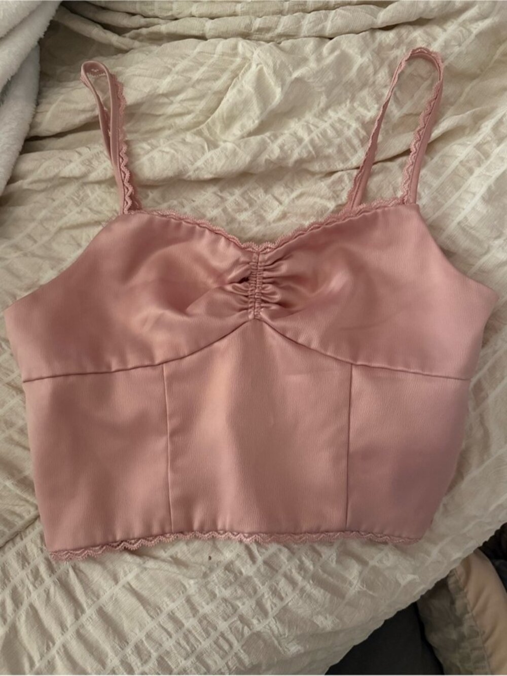 small pink cami top